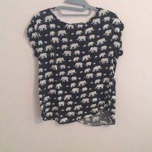 Navy and White Elephant Shirt